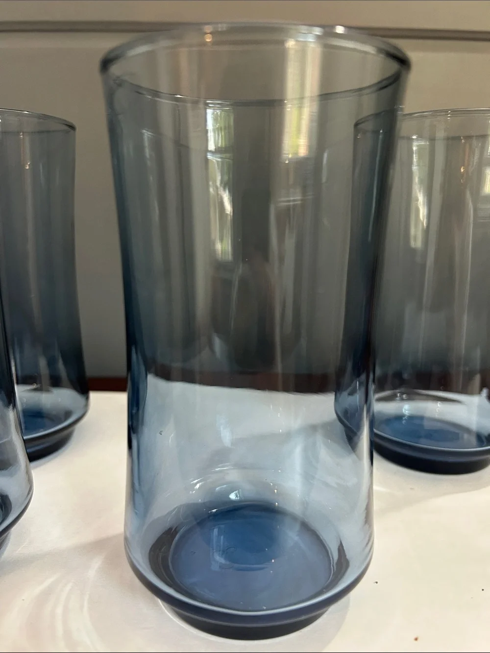 Libbey Glassware Smoke Blue Water Glass Set - Pack of 4 Vintage